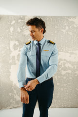 Flight Shirt - Blue - Eyelets